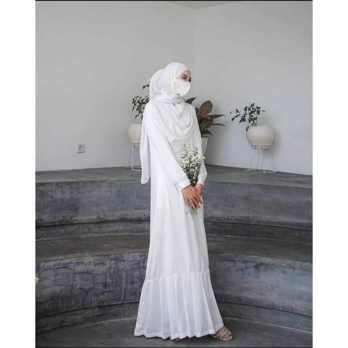 NEW/ GAMIS PUTIH YURI BROKEN WHITE SERIES DRESS |GAMIS POLOS PUTIH |