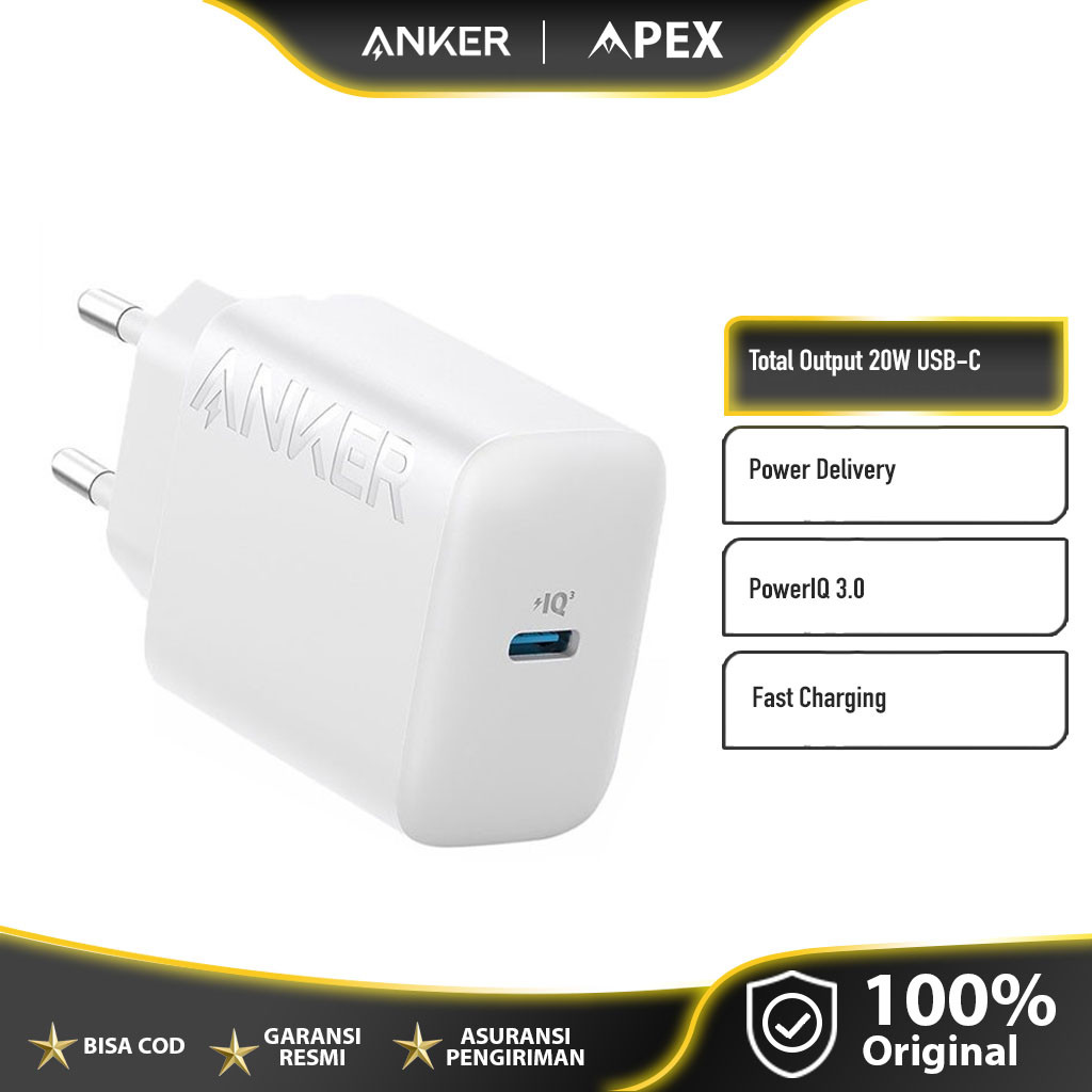 Anker Wall Charger Anker PowerPort 20W [A2347/A2348] Garansi Resmi Anker Indonesia