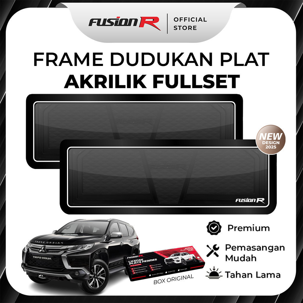 MERBAU FUSION R Dudukan Plat Mobil Pajero Sport Tatakan Tempat Plat Nomor Mobil Akrilik Mika