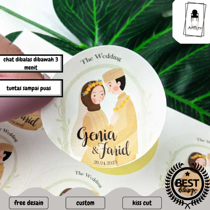 

Syncart 5-8 Sticker Wedding Souvenir Stiker Custom Ucapan Nikah Label Undangan Free Desain