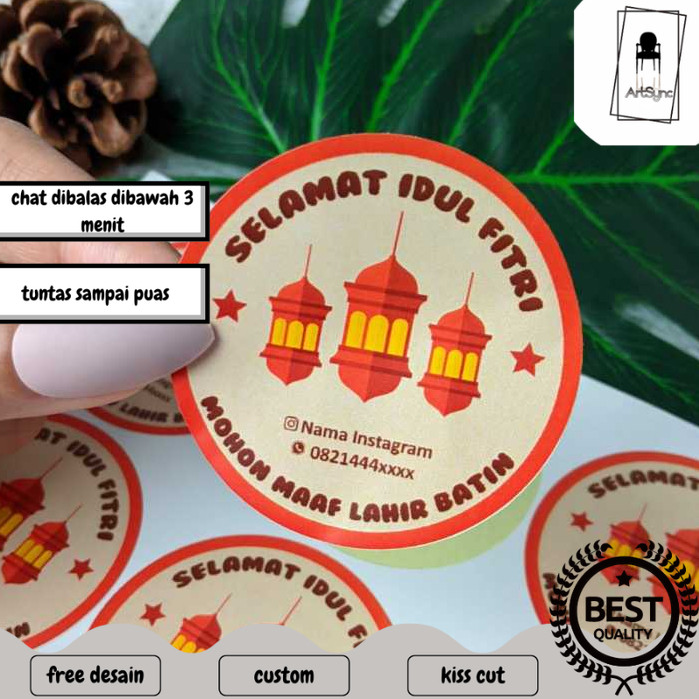 

Syncart 2-4 Print Cetak Sticker Label Bulat Idul Fitri Stiker Lebaran Toples Label Kue Kering