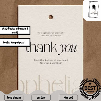 

Syncart 4 8-15 Print Hang Tag Olshop Custom Label Baju Hangtag Hijab Jilbab Pakaian Thrift Brand