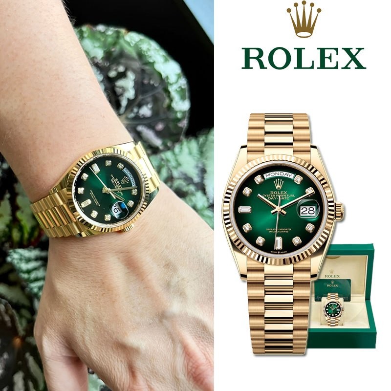 【Rolex】100% Original Rolex Watch Day-Date Series Jam Tangan Rolex Pria M128238-0069 41mm Ready Stock