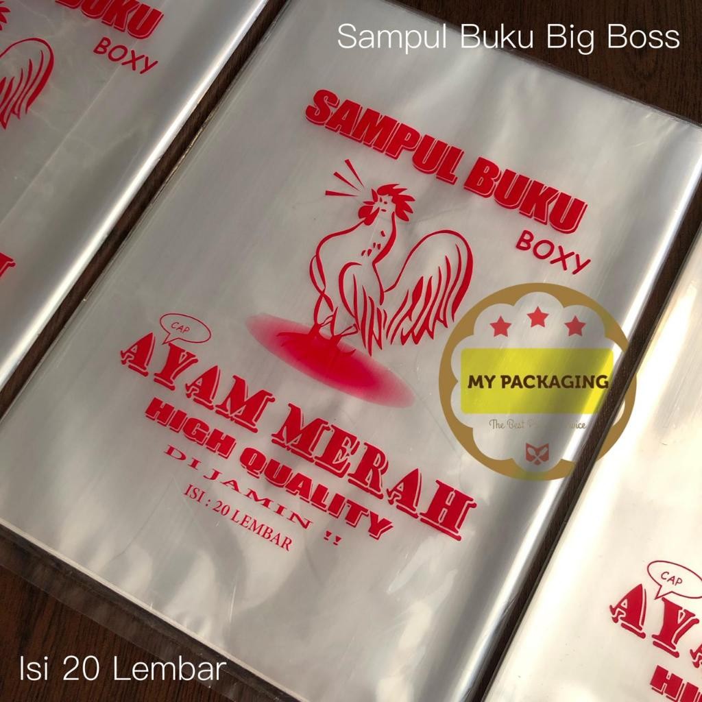 

Alat Tulis - 1pack 20 lembar - Sampul Buku Plastik Boxy Big Boss Cap JAGO MERAH 20 lembar