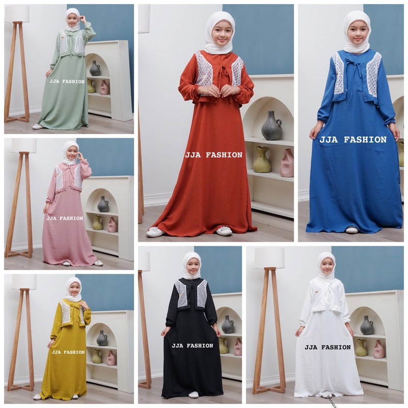 BAHAN PREMIUM / Gamis Anak Tanggung Gamis Remaja Gamis Anak Perempuan 3-14 Tahun Gamis Anak PutihBaj