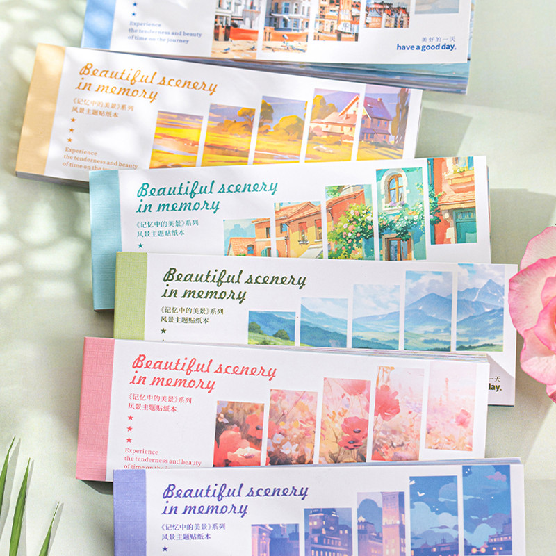 

Mr Paper 90Pcs/bag Pretty Landscape Theme Sticker Book Stationery Stickers DIY Handbook Scrapbooking Material Stickers