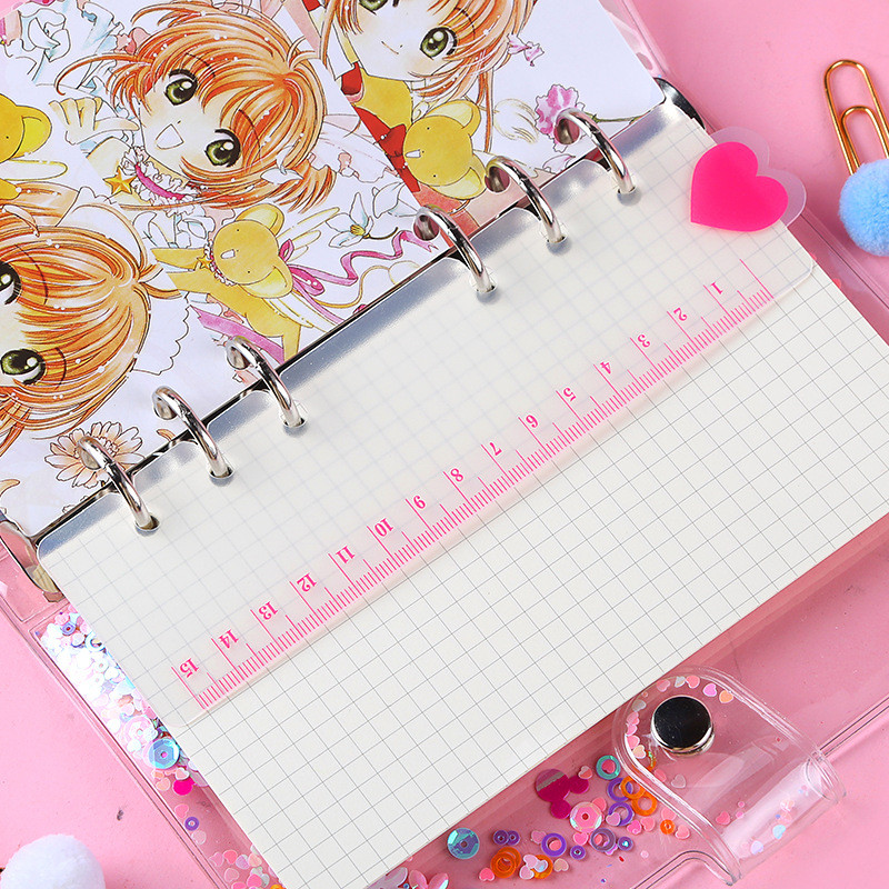 

A5 A6 A7 Ruler Black Pink Matt Frosted Planner Agenda Notebook For 6 Holes Loose Leaf Spiral Notebook Organizer