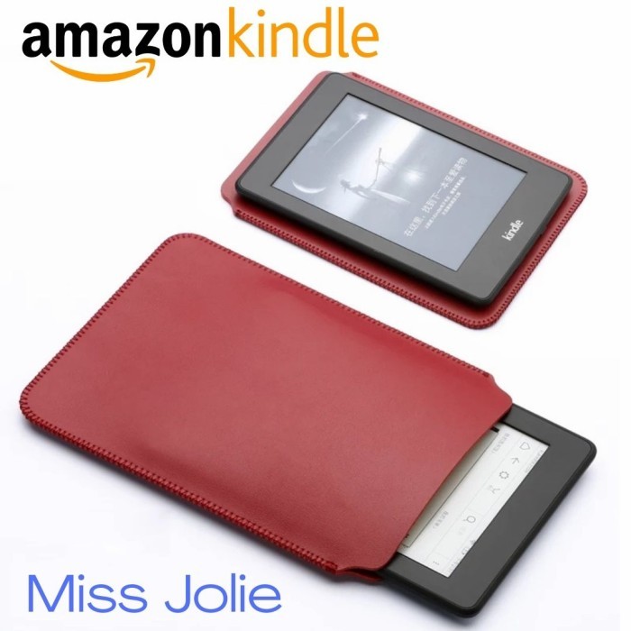 

promo -leather sleeve kindle paperwhite 10th gen case cover pouch softcase - Hitam, Kindle Voyage