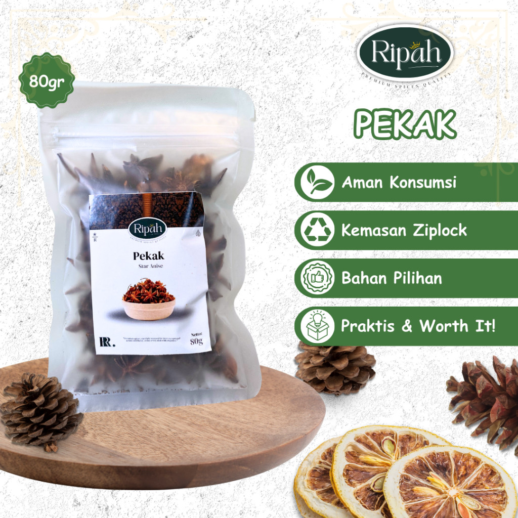 

60gr Pekak Bunga Lawang Star Anise 100% Ripah Rempah PREMIUM QUALITY