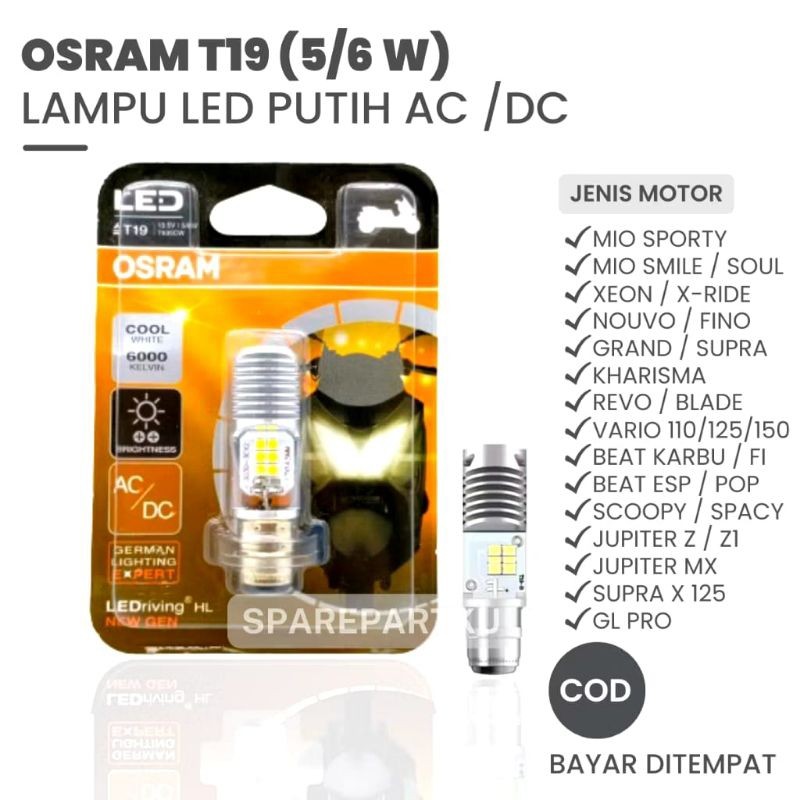 PROMO.. Bohlam Depan Led Osram Bohlam Led Motor Bebek Matic Vario Honda Yamaha Suzuki Beat Supra