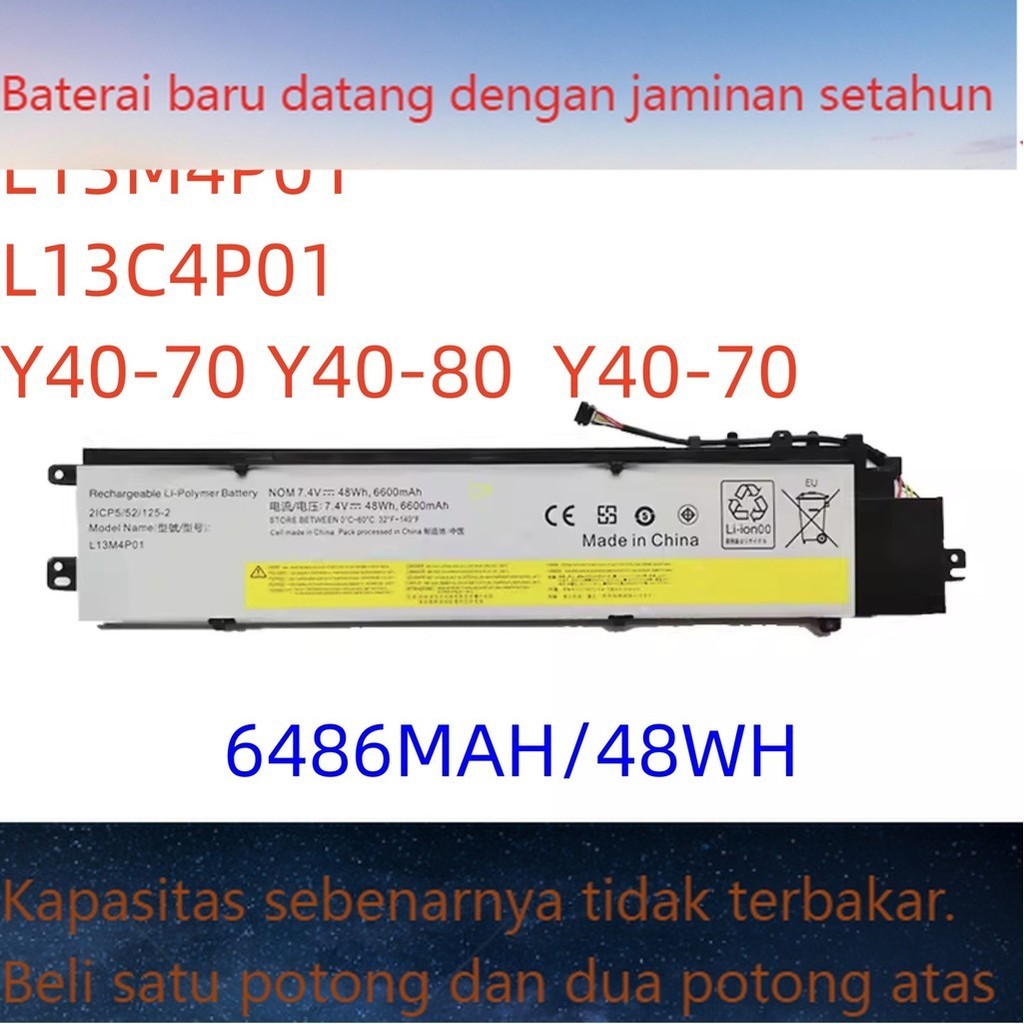 Baterai laptop Lenovo/Lenovo Y40-70 Y40-80 L13M4P01 Y40 baru