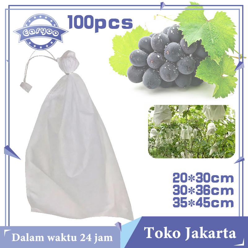 Isi 100 Fruit Cover Tembus Pandang Pembungkus Buah Anggur Transparan Waterproof