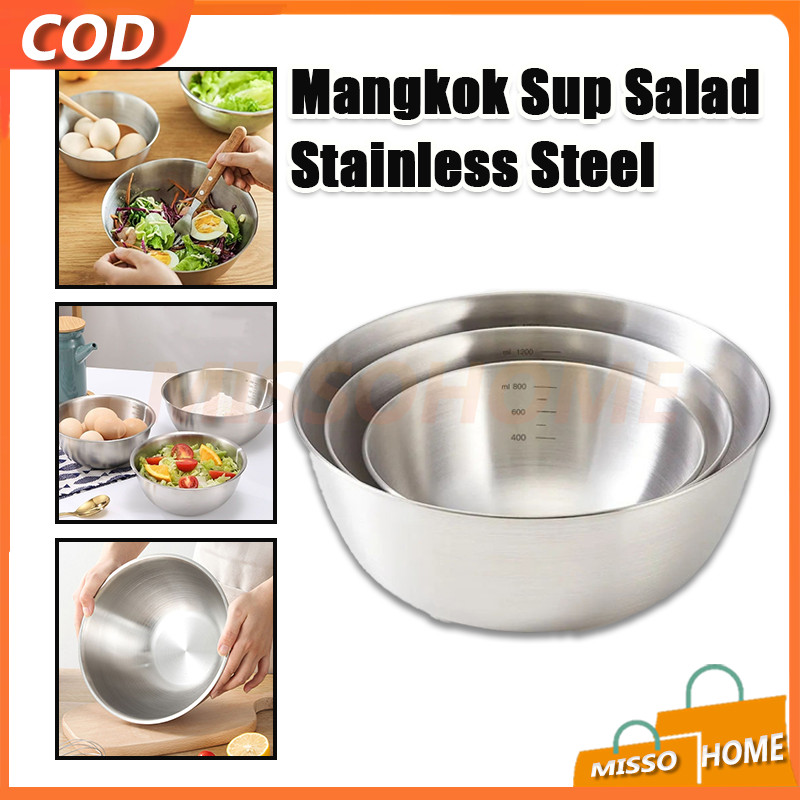 Mangkok Korea Stainless Steel Tebal/Tebal Mangkuk Double Wall Bowl/Mangkok Korea Stainless Steel Teb