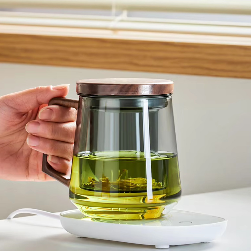 Teko Gelas Teh Kaca Saringan Tahan Panas Api Infuser Teapot 525ml