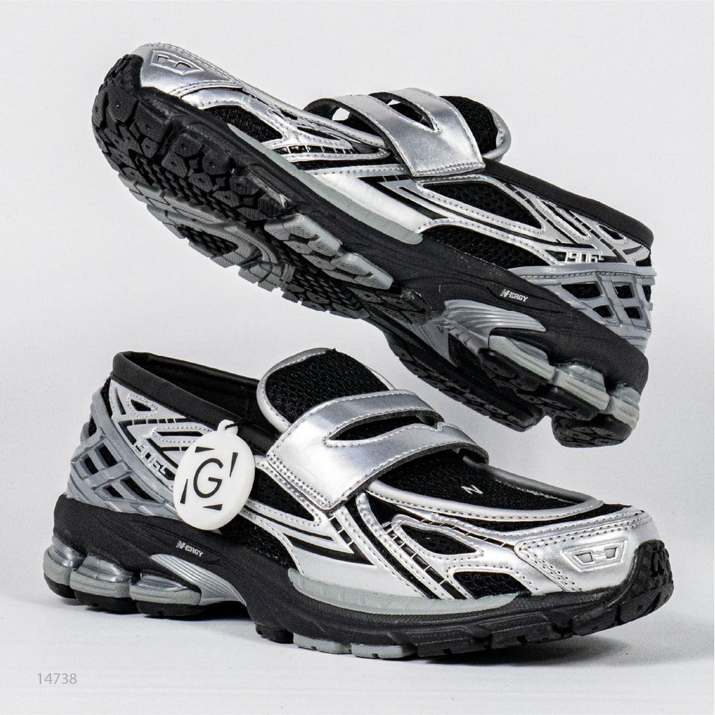 Sepatu NB 1906L Loafers Silver Metallic Black Sepatu Casual Gym Olahraga Joging Pria Wanita