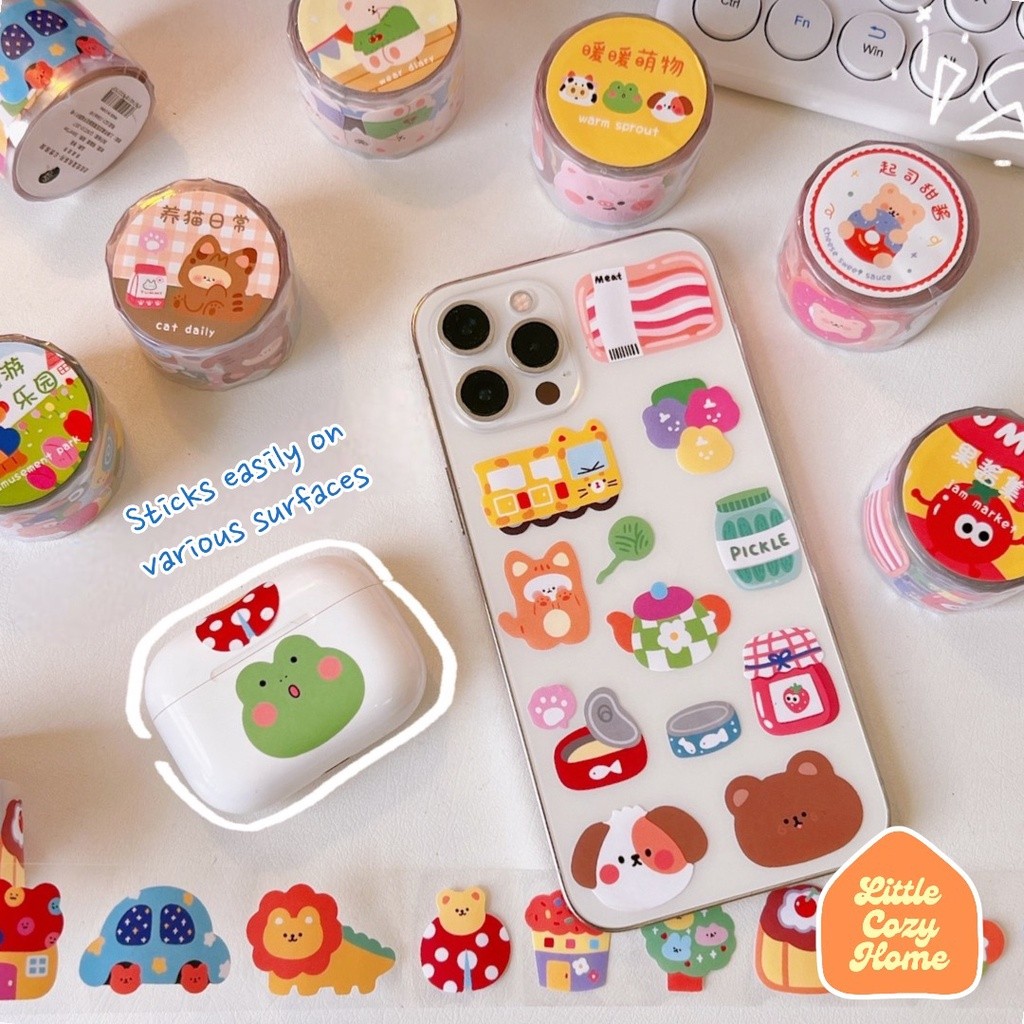 

[ READY ] Kawaii Sticker Roll / Cute Cartoon Animals Roll Deco Stickers / Stiker Gulung Kertas Motif ala Korea Lucu Unik Murah Dx-8