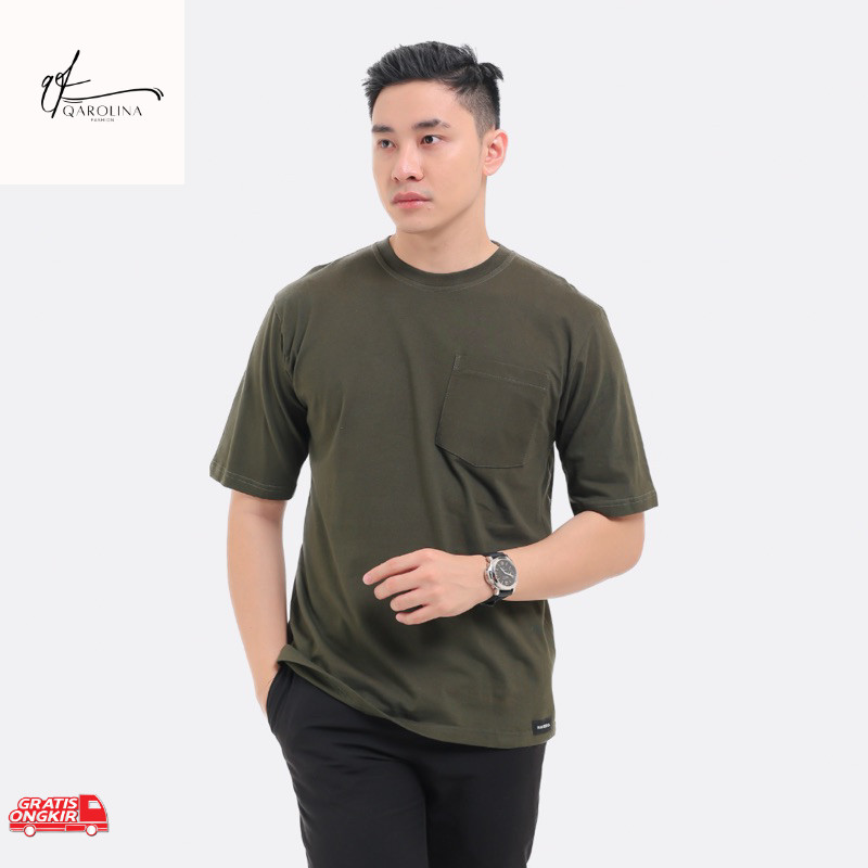 Baju Nyaman / HAIBRO - Kaos Pocket Oversize Army Saku Pria Polos Haibro
