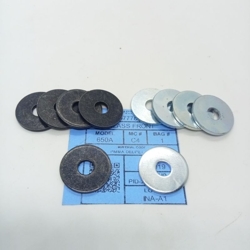 5pcs RING PLAT M6 BAUT 10 LEBAR 2CM TEBAL 2MM ORIGINAL HITAM PUTIH BAJA