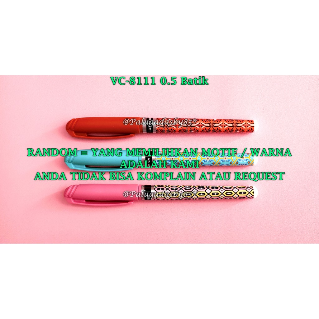 

(1 Biji) GROSIR Gelpen VANCO VC-8111 Batik 0.5 mm Hitam / Bolpen VANCO VC-8111 / Ipen Vanco (1 Biji)
