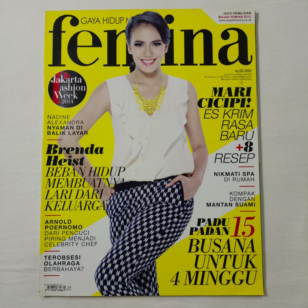 Majalah Femina Cover Nadine Alexandra Tahun 2013