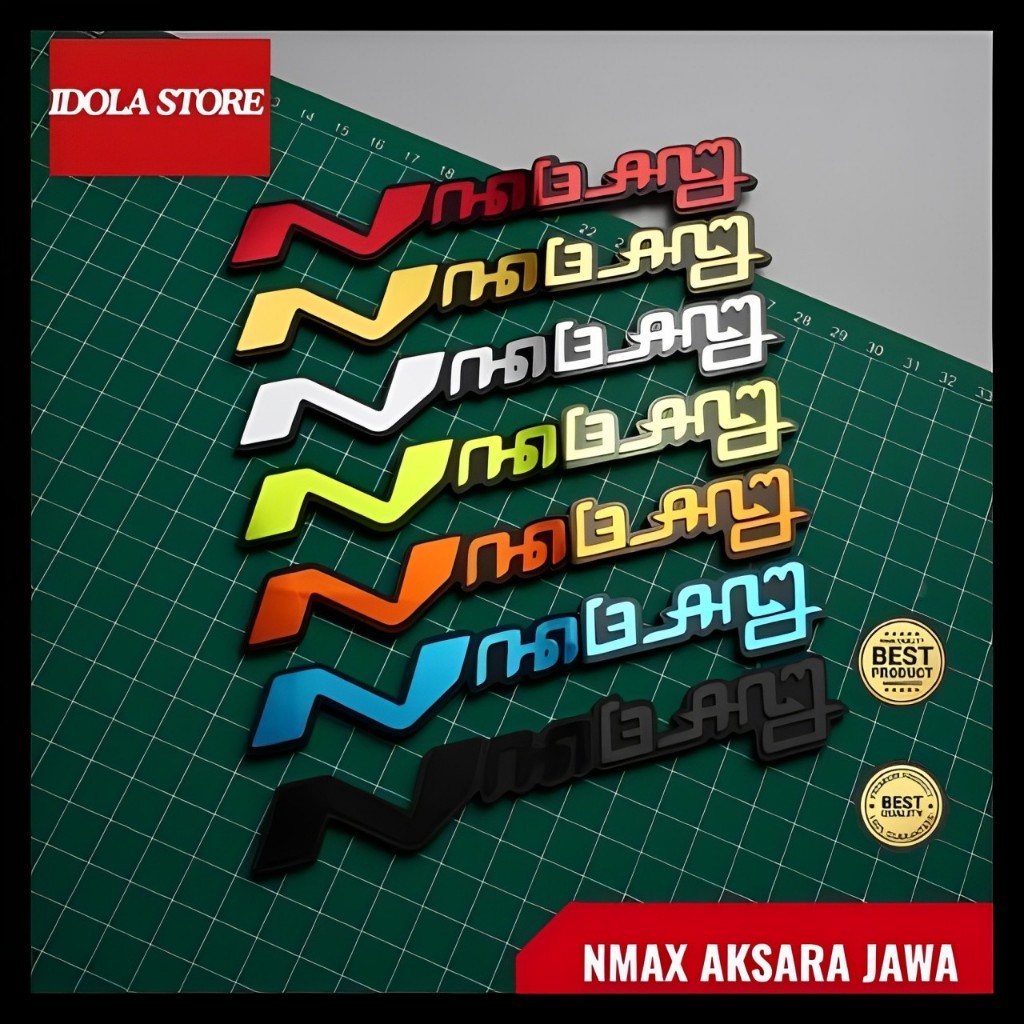 2PCS EMBLEM NMAX AKSARA JAWA LOGO NMAX JAWA AKSARA JAWA 3D
