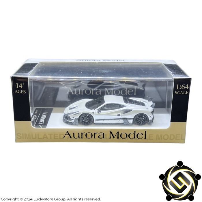 Aurora Model 1:64 Mansory Ferrari F8XX Tributo White with Carbon Parts Limited