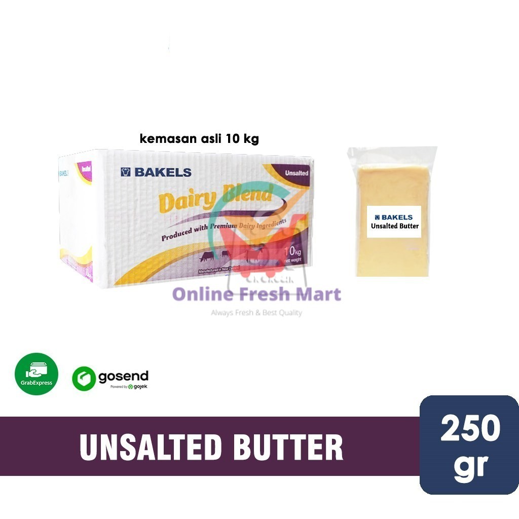 

Unsalted Butter Bakels Dairy Blend Repack 250 gr (KHUSUS INSTANT) - Online Fresh Mart Denpasar