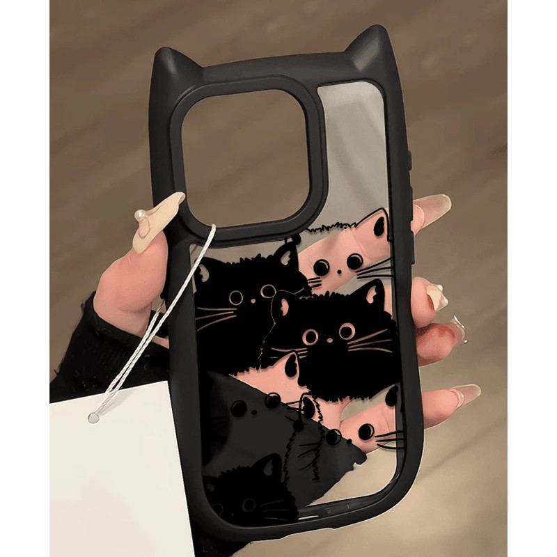 【Ready】Case Labubu iPhone Pink Premium Softcase Telinga Kucing Iphone 11 for iPhone IP11 IP12 PRO MA