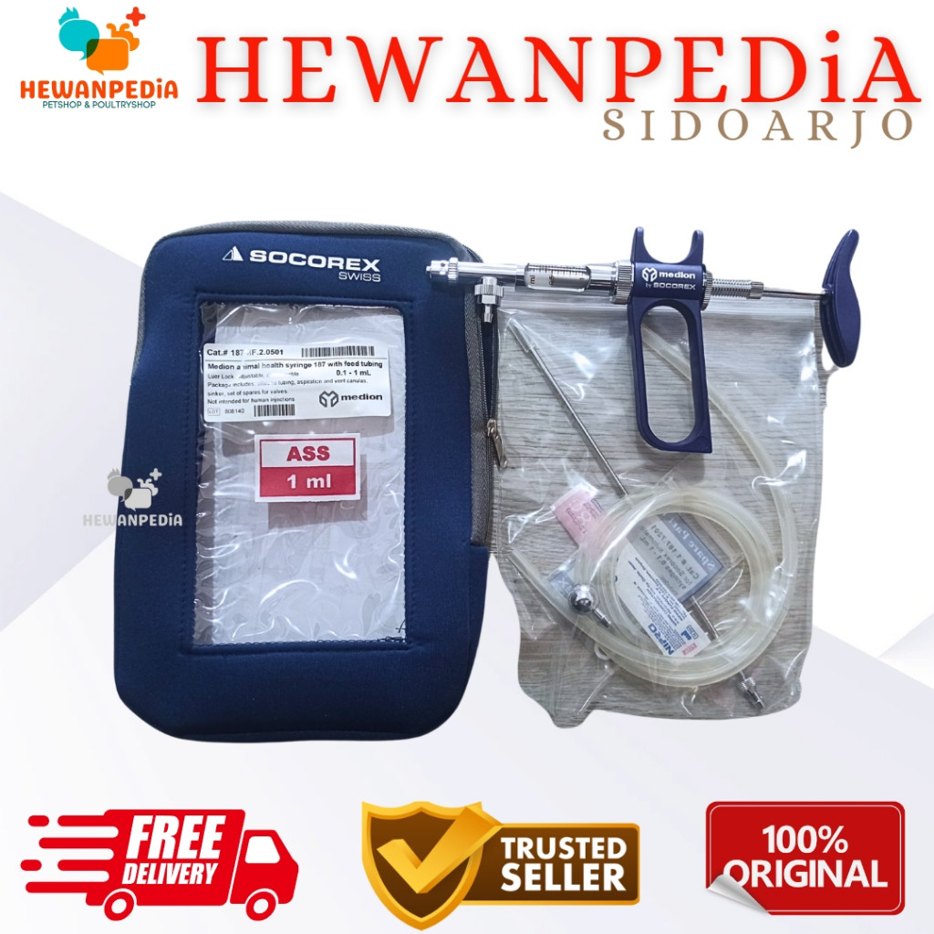 SOCOREX MEDION SWISS ORI 1 ml & 0.5 ml Hewanpedia -  Suntikan otomatis Ayam Sapi Kambing Domba Babi 
