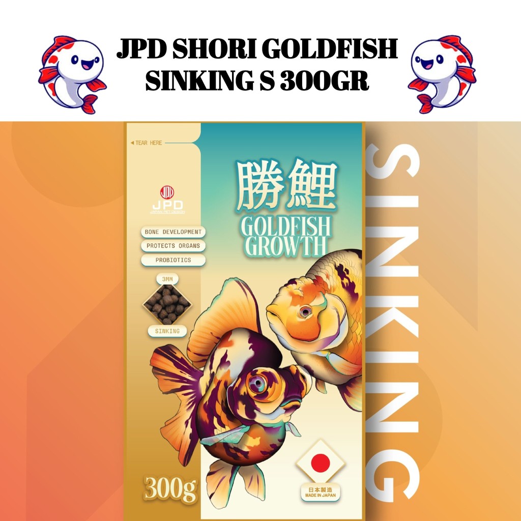 JPD Shori Goldfish Sinking S 300 gram Pellet Pakan Makanan Ikan Koki