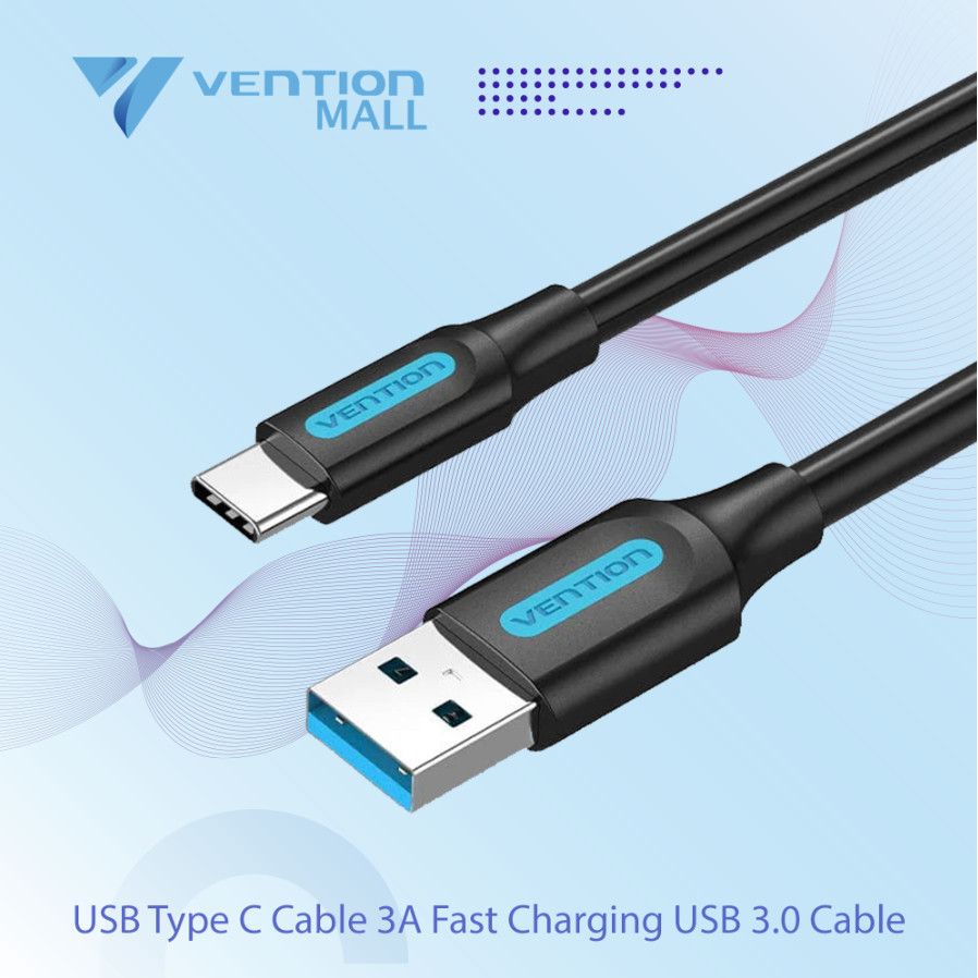Vention Kabel Data USB Type C 3.0 3A Fast Charge QC 4.0 1M 2M