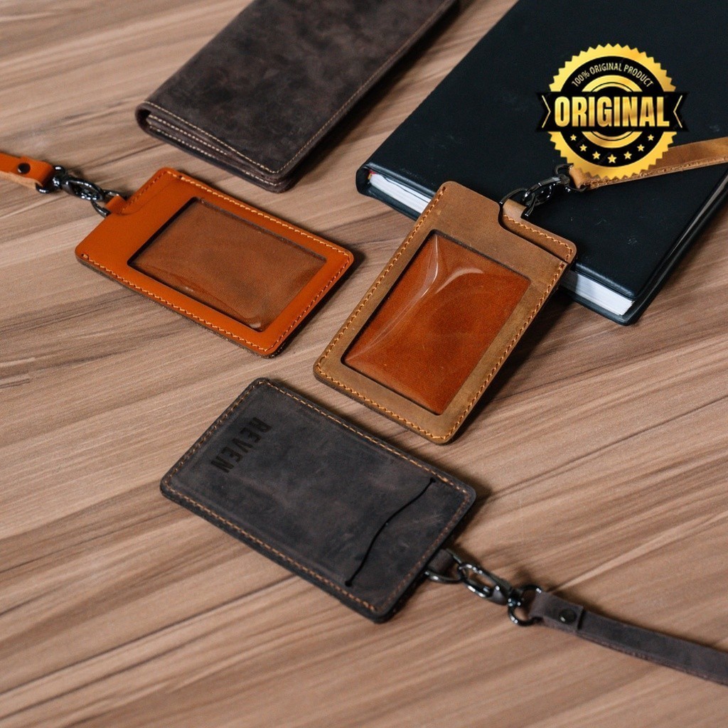 

REVEN LEATHER ID Card ARCA Lanyard Kulit Asli Model Kalung 100% Kulit Asli