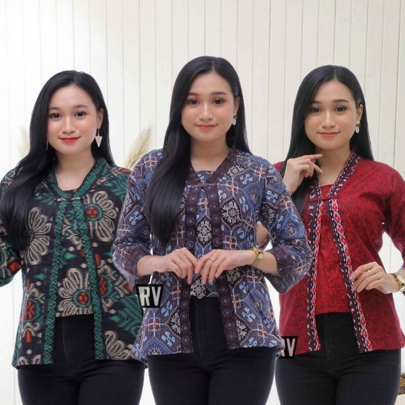Baju Batik Wanita Model KutuBaru - Baju Batik Kantor bahan katun halus SLM