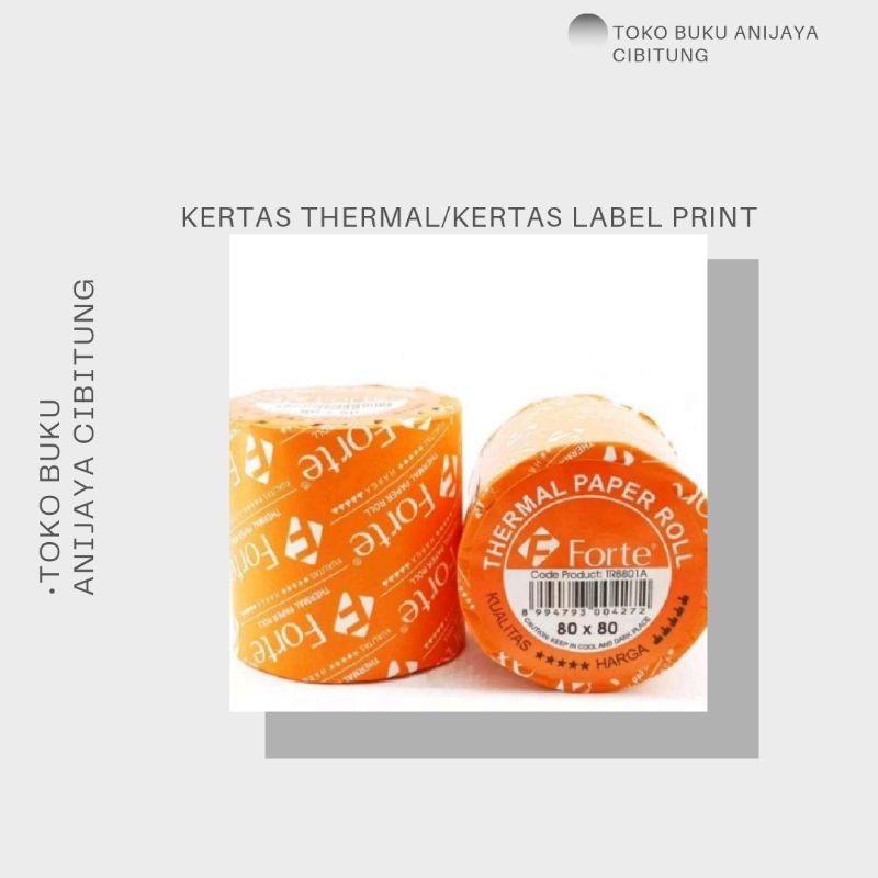 

KERTAS THERMAL MERK FORTE / KERTAS LABEL PRINT UK 80x80 (PER PCS)