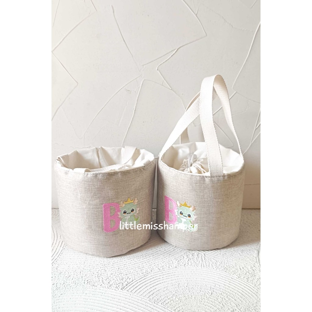 

Tube busa canvas diameter 15, 18 bordir kanvas tas serut tabung bucket bag baby pengajian tasyakuran
