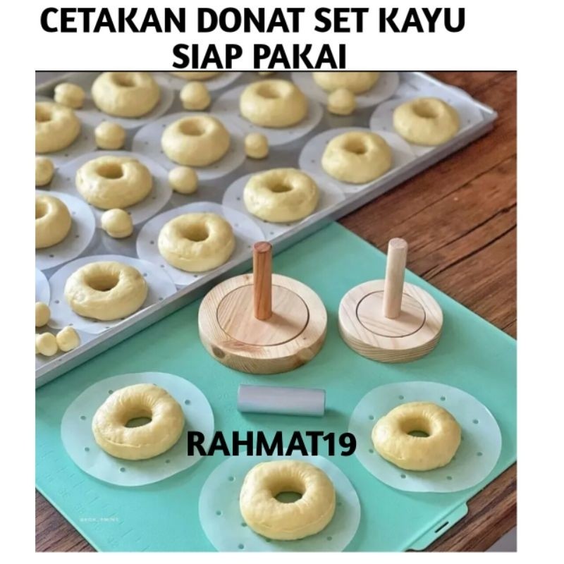 .Cetakan donat kayu jati bentuk ring | pembolong dijual terpisah/cetakan donat bomboloni 6cm-7cm-8cm