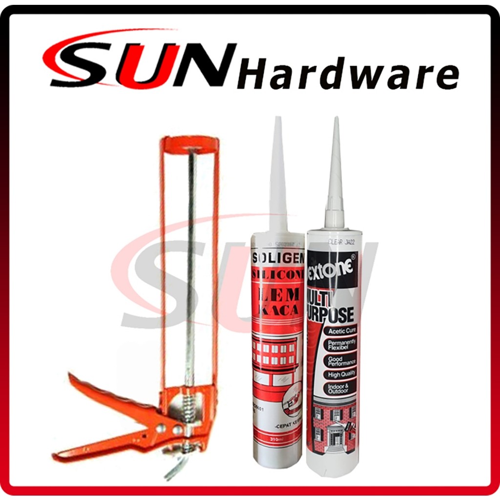 

Paket 1 Set Lem Kaca Sealent Silicone Clear Bening Putih Hitam Coklat Alumunium Aquarium
