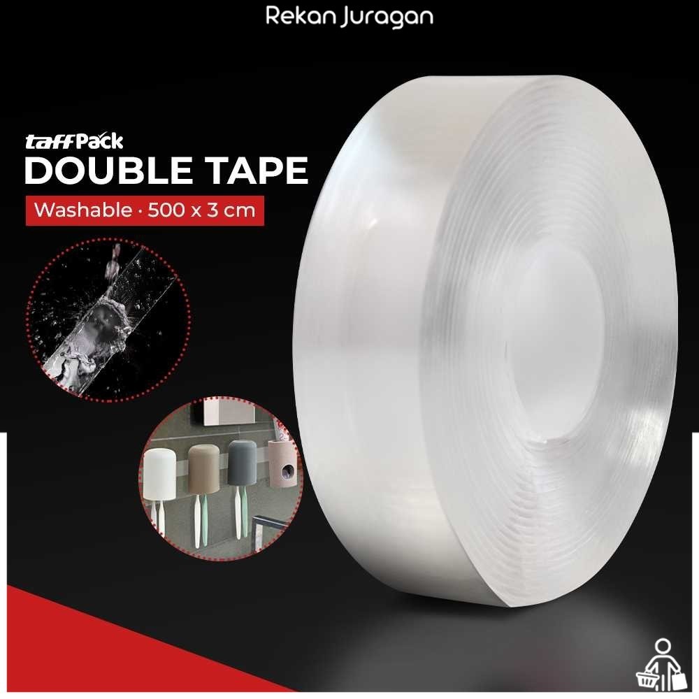 

TaffPACK Double Tape Perekat No Trace Adhesive Washable Sticker - J007