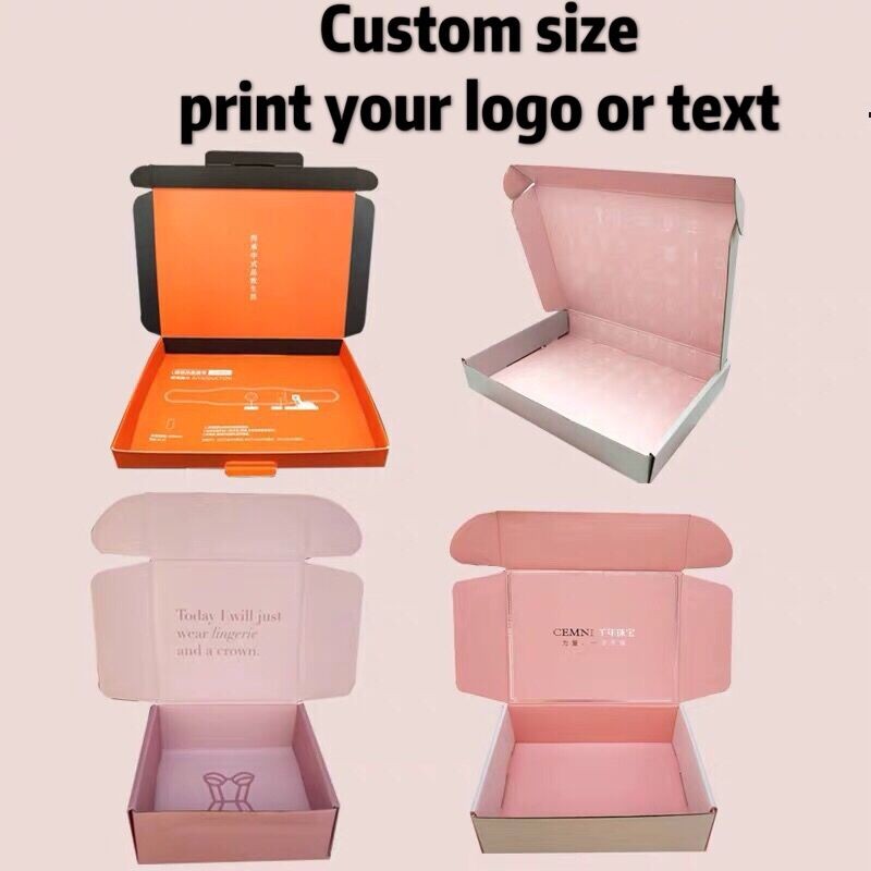 

paper box Custom boxes gift box bag Corrugated paper shipping mailer boxes Printed logo Packaging Clothes shirt Box 100PCS/lot