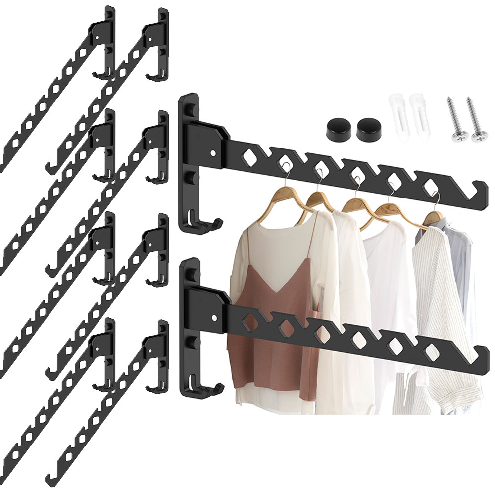 

10PCS/2PCS Clothes Drying Rack Laundry Drying Rack Wall Mounted Laundry Drying Rack Collapsible for Laundry Room Bathroom Homes