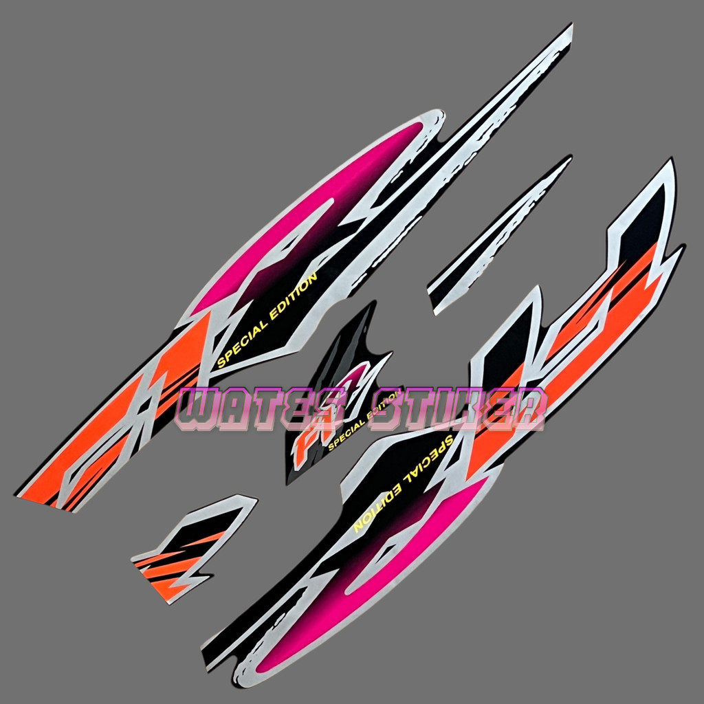 Striping Sticker yamaha f1zr fiz r f1 zr 1996 hitam pink oren stiker list body