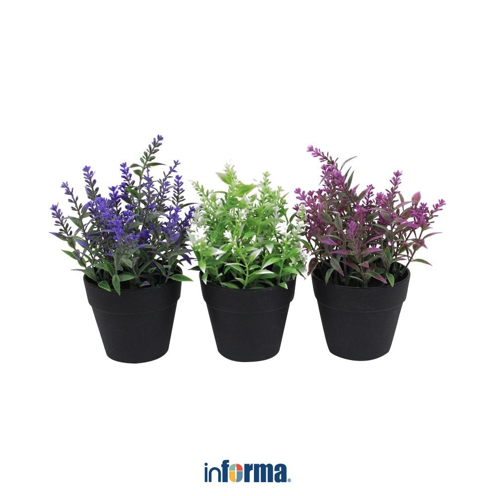Informa 20.5 cm Set 3 Pcs Bunga Artifisial Lavender Bunga Hias Cantik Sintetis Tanaman Artificial Pa