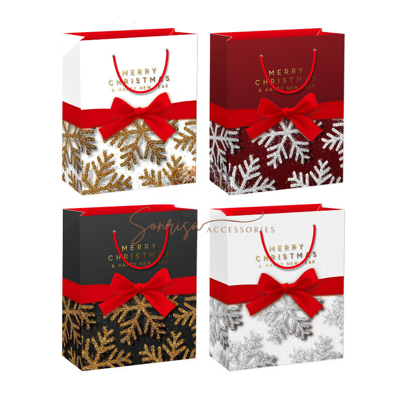 

Paper Bag Natal Aesthetic Pita Glitter / Tas Hampers Natal / Goodie Bag Christmas