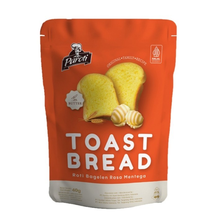 

Paroti Toast Bread Roti Bagelen Mentega 40 g