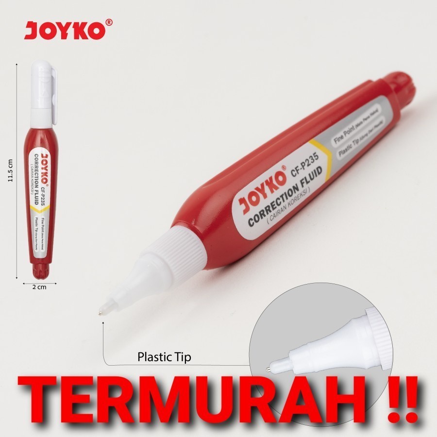 

TERMURAH!! JOYKO CORRECTION FLUID PEN / TIPEX CAIR JOYKO TIP EX MURAH BERKUALITAS CF-P235