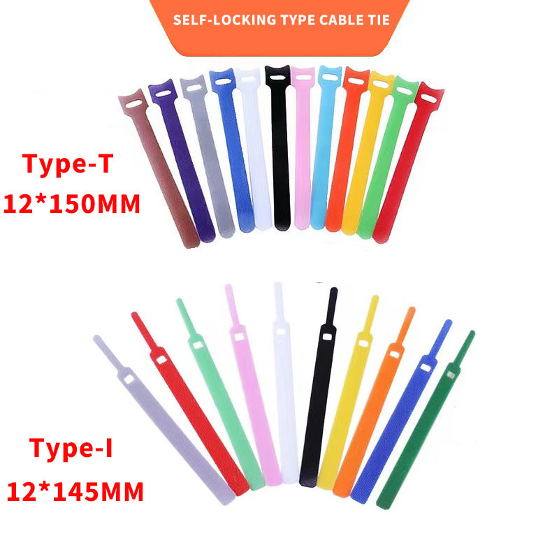 

50pcs /100pcs Releasable Cable Ties Colored Plastics Reusable Cable ties Nylon Loop Wrap Zip Bundle Ties T-type Cable Tie Wire