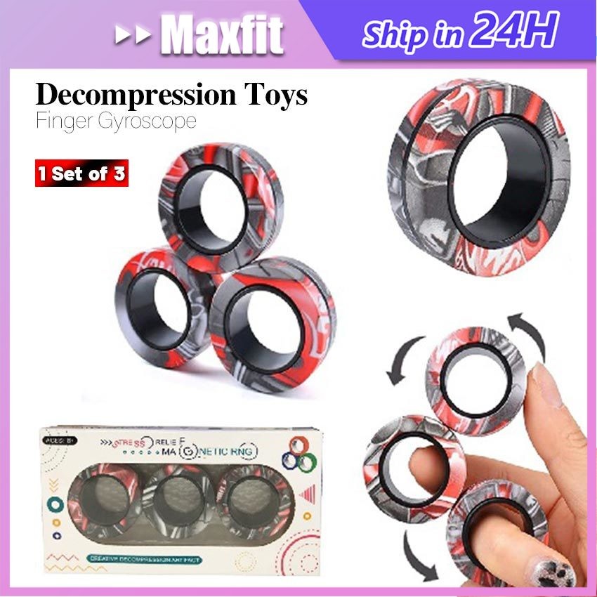 Mainan Anak Magnetic Fidget Spinner Magnet Ring Children Toy