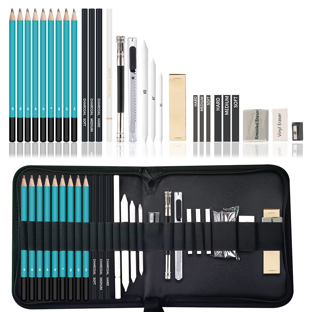 

28 Pcs Professional Sketch Sketch Pencils Set, Sketch Pencils, Drawing Supplies Perfect Sketch Pencils for Artists and Beginners