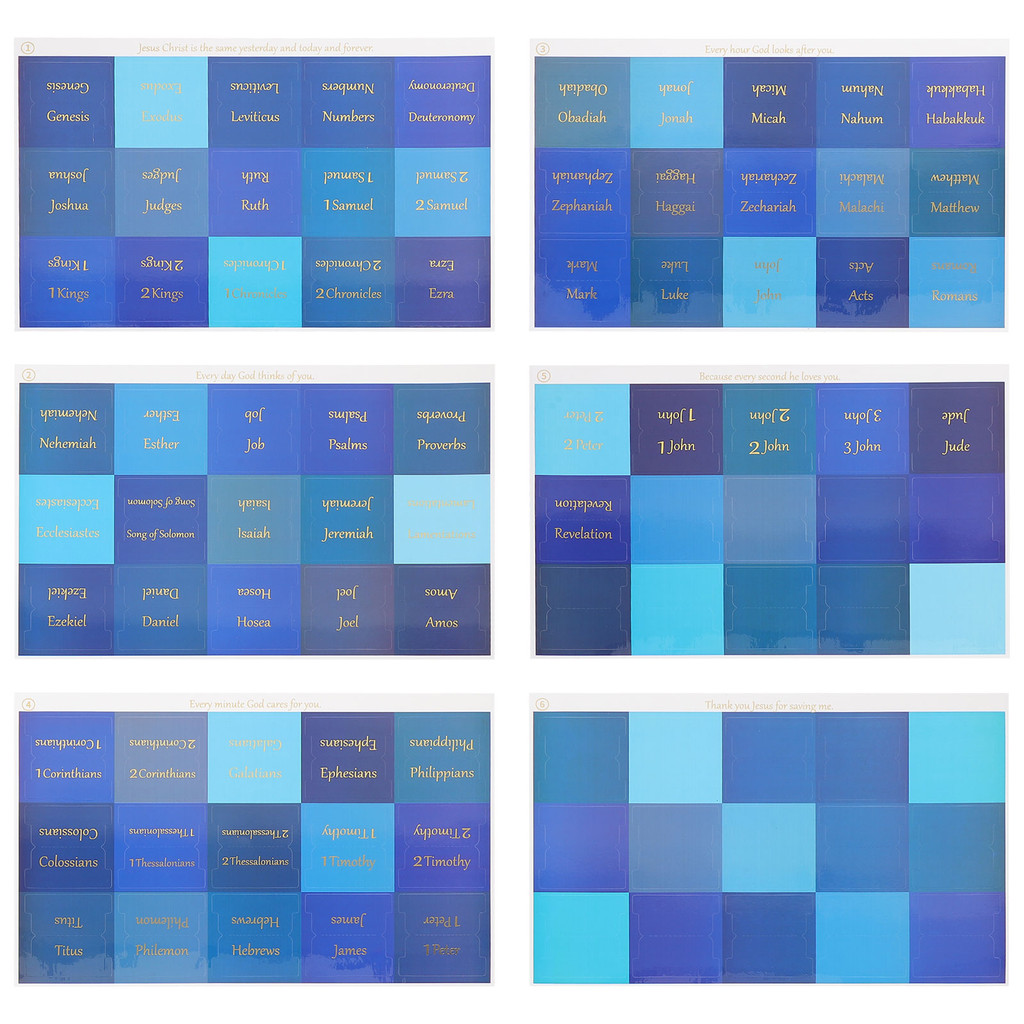 

6 Sheets Lable Stickers Label Bible Index Tags Book Page Tabs Decorative Planner Monthly for Annotating Books Blue Notebook