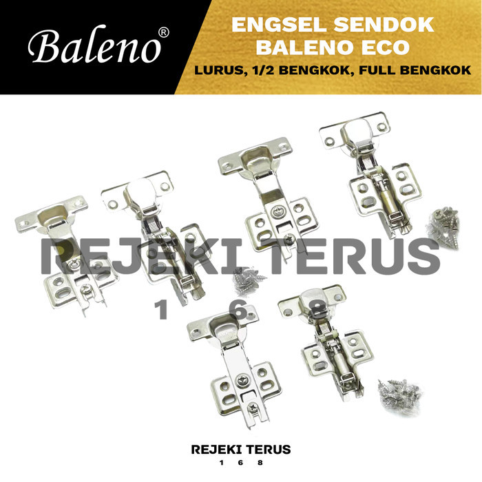 Engsel Sendok Slow Motion Baleno ECO Lurus, 1/2 Bengkok, Full Bengkok